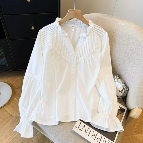 Damenbluse weiß elegant weite - damenbluse,