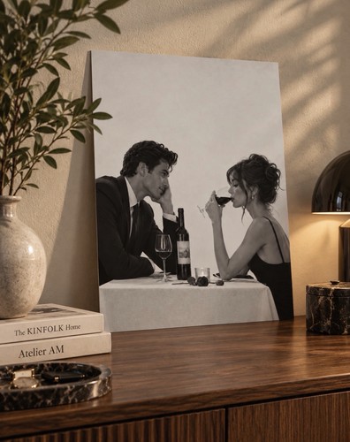 Poster paar dinner wein - paar,