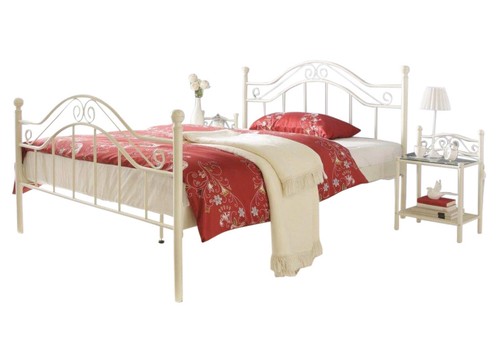 Metallbett cremeweiß 200 - cremeweiß, x