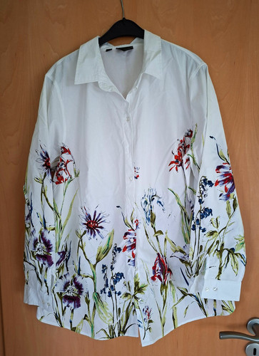 Bluse weiß mit - , muster,