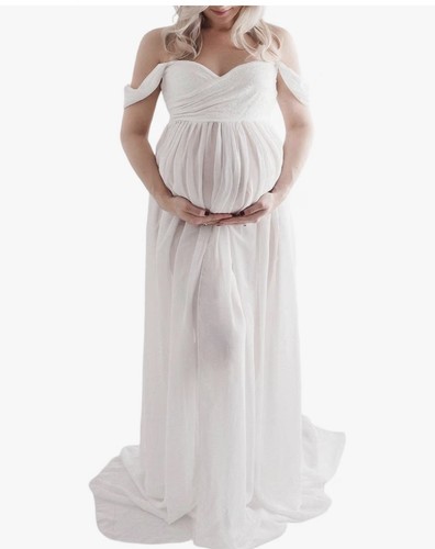 Weißes babybauchkleid für - weißes,