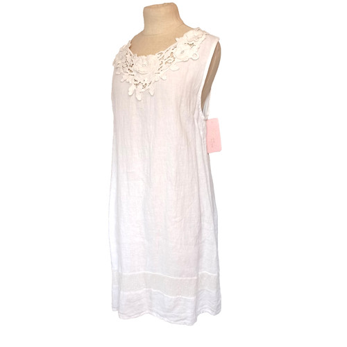Leinen kleid romantisch spitze - kleid,