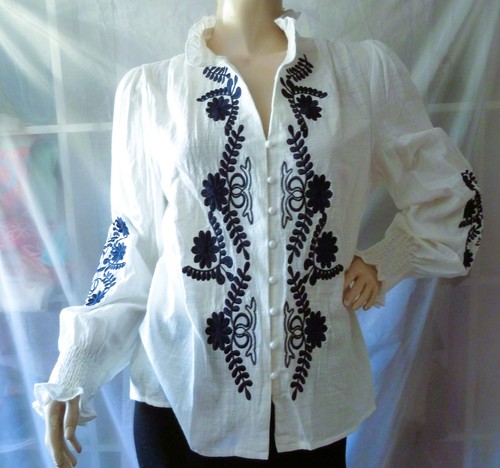Stylishe folklore leinen - leinen, bluse