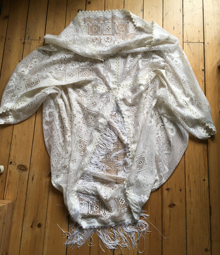 Poncho spitze fransen aus - poncho,